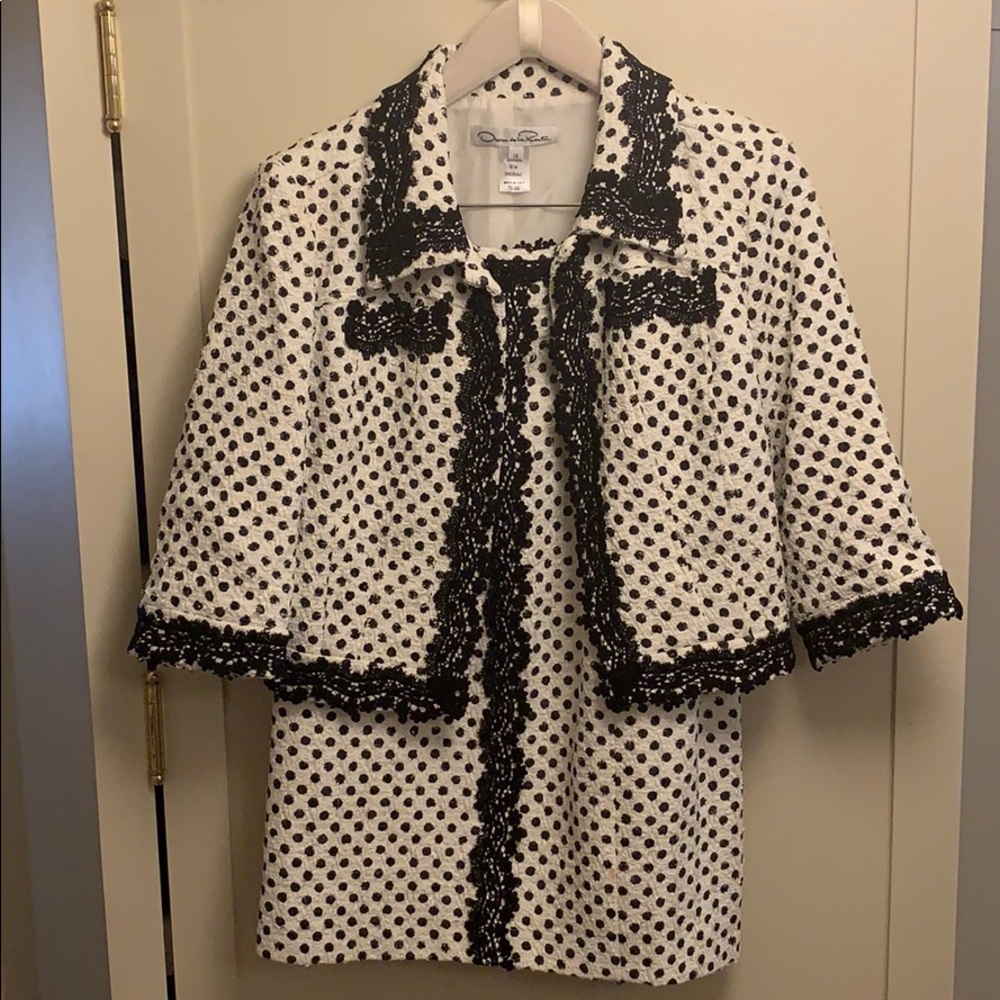 Oscar de la Renta two piece set with lace trim